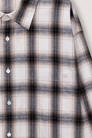UNISEX WINTER FLANNEL CHECKED SHIRT BEIGE