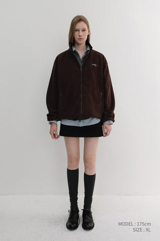 UNISEX ZIP-UP FLEECE SWEATSHIRT CHOCO BROWN