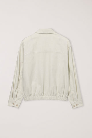 UNISEX COLLARED LIGHT BLOUSON JACKET IVORY