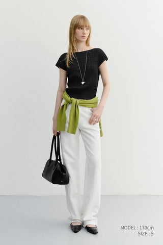 PLEATS BLOUSE BLACK