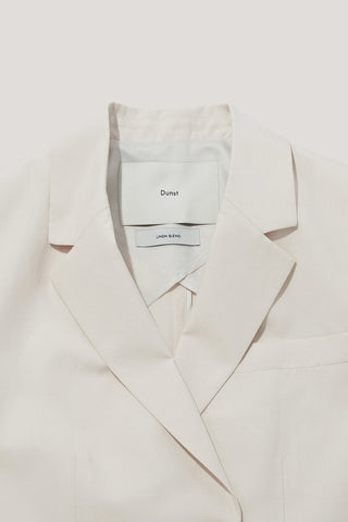 HALF SLEEVE BELTED LINEN JACKET CREAM