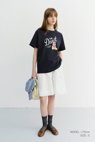 UNISEX DRAWING PUPPY T-SHIRT FRENCH NAVY