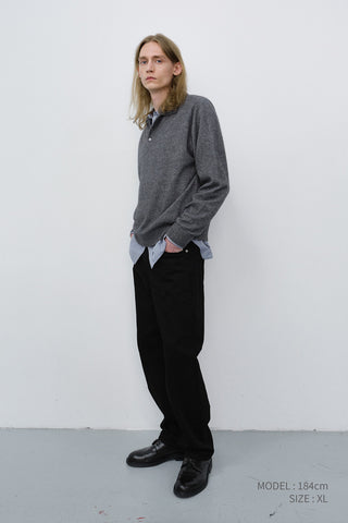 UNISEX COLLARED SWEATER MELANGE GREY