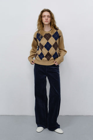 90S WIDE CORDUROY JEANS WASHED BLUE