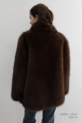 HALF FUR JACKET BROWN