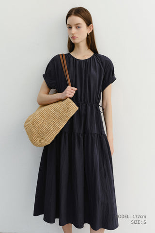 HALF SLEEVE DRESS DEEP NAVY