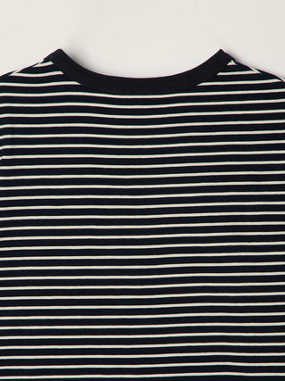 ESSENTIAL STRIPE LOGO T-SHIRT NAVY CREAM STRIPE