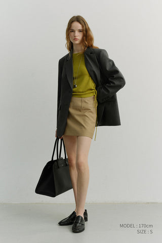 MICRO MINI SKIRT BEIGE