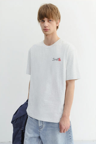 UNISEX MARINE LOGO T-SHIRT LIGHT MELANGE GREY