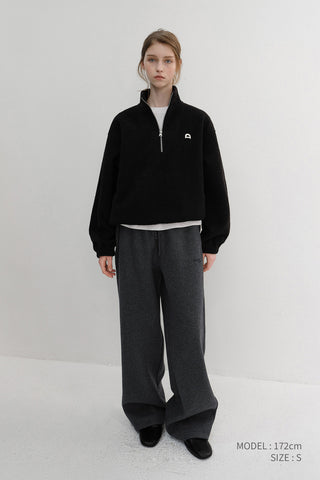 UNISEX JERSEY WIDE PANTS CHARCOAL GREY