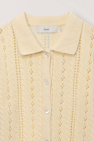 COLLARED HALF SLEEVE CARDIGAN BUTTER