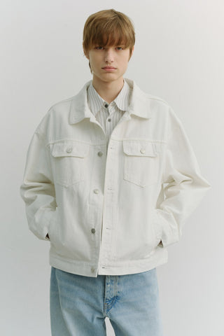 UNISEX DENIM TRUCKER JACKET IVORY