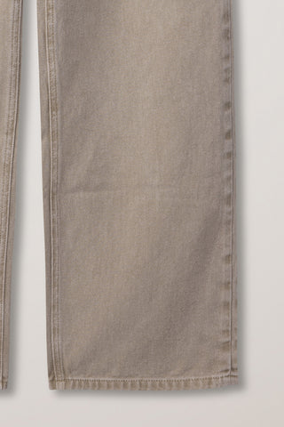 RELAXED WIDE JEANS DYED SAND BEIGE