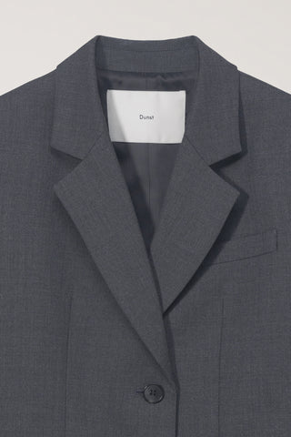 ESSENTIAL 2 BUTTON WOOL BLAZER MELANGE GREY