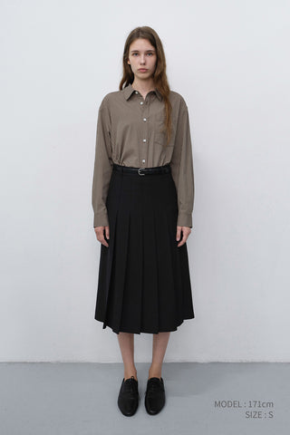UNISEX INFORMAL SHIRT BROWN STRIPE
