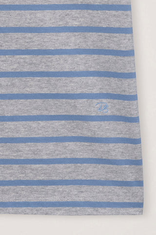 UNISEX STRIPED T-SHIRT MELANGE GREY BLUE