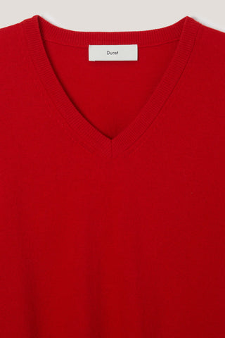 UNISEX SOFT V-NECK SWEATER TOMATO RED