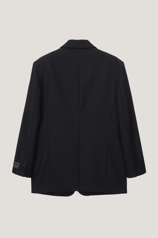 UNISEX 3 BUTTON WOOL BLAZER BLACK