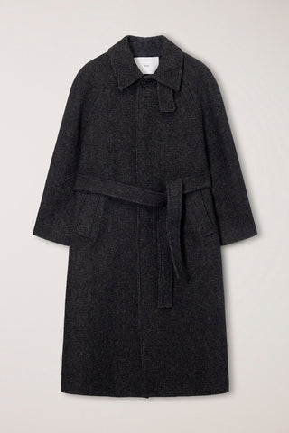 UNISEX RELAXED BALMACAAN COAT BROWN TWEED