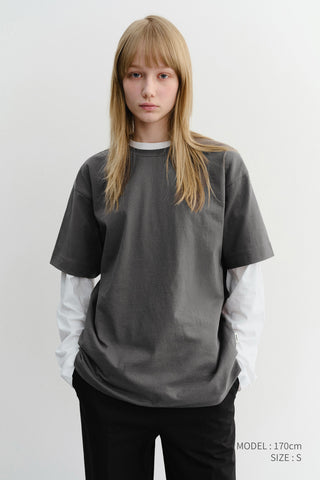 UNISEX ESSENTIAL LOOSE T-SHIRT WASHED CHARCOAL