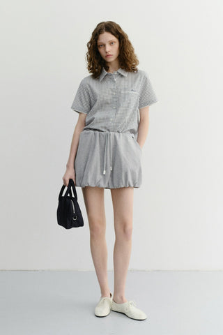 MINI VOLUMED SKIRT MELANGE GREY