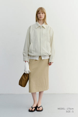 H-LINE COTTON LONG SKIRT BEIGE