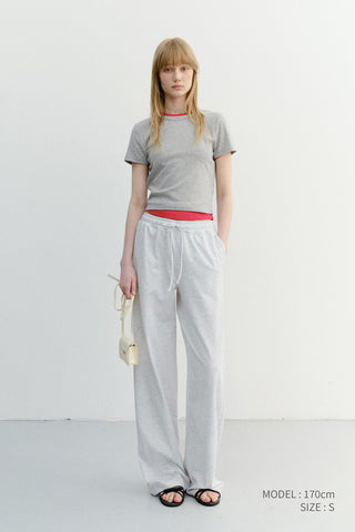 SUMMER WIDE JOGGER PANTS LIGHT MELANGE GREY
