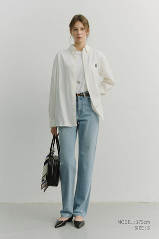 UNISEX CLASSIC BOYFRIEND SHIRT OFF WHITE