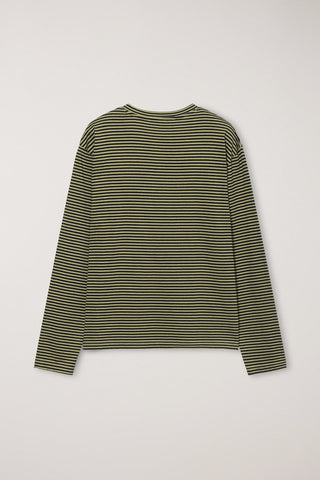 UNISEX MUTED STRIPED T-SHIRT OLIVE KHAKI