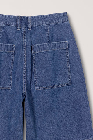 UNISEX LINEN DENIM SHORTS CLASSIC BLUE