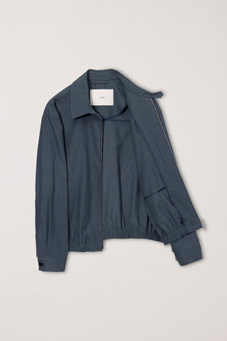 UNISEX COLLARED LIGHT BLOUSON JACKET SMOKY NAVY