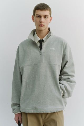 UNISEX RELAXED HALF ZIP-UP SWEATSHIRT MELANGE GREY