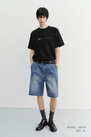 UNISEX MINIMAL LETTERING T-SHIRT BLACK
