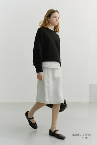H-LINE LACED MIDI SKIRT WHITE