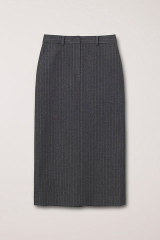 H-LINE LONG SKIRT GREY STRIPE