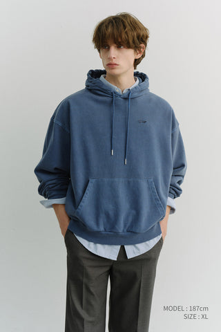 UNISEX GARMENT DYED HOODIE BLUE