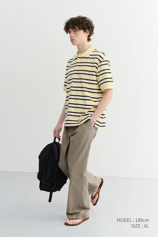 UNISEX STRIPED POLO SHIRT LEMON