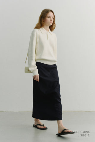 UNISEX CASHMERE COLLARED SWEATER IVORY