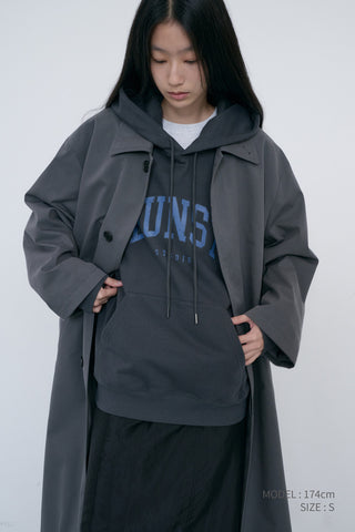 UNISEX ARCH LOGO HOODIE CHARCOAL GREY