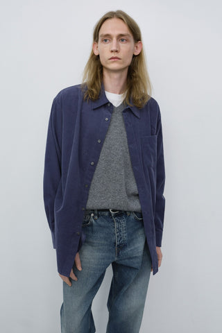 UNISEX CORDUROY SHIRT WASHED BLUE