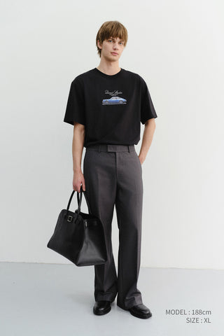 UNISEX SUMMER HOLIDAY CAR T-SHIRT BLACK