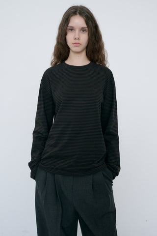 UNISEX MUTED STRIPED T-SHIRT BROWN