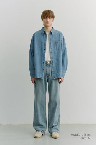 LOW RISE WIDE JEANS LIGHT BLUE