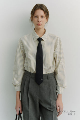 UNISEX 2-WAY OVERSIZED STRIPED SHIRT IVORY STRIPE