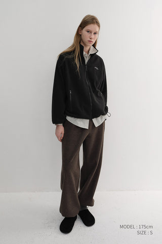 UNISEX JERSEY WIDE PANTS DARK BROWN