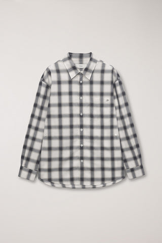 UNISEX 2-WAY OVERSIZED CHECKED SHIRT BLACK OMBRE CHECK