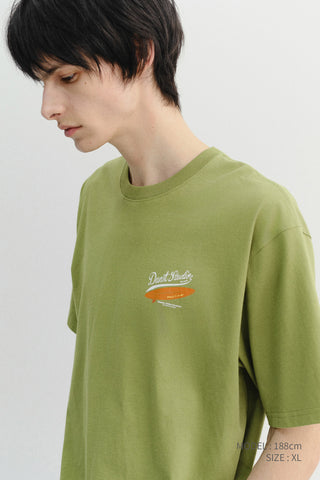 UNISEX SUMMER HOLIDAY SURF BOARD T-SHIRT OLIVE GREEN