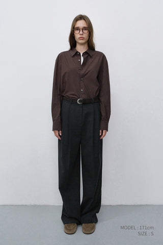 UNISEX REFINED COTTON SHIRT DARK BROWN