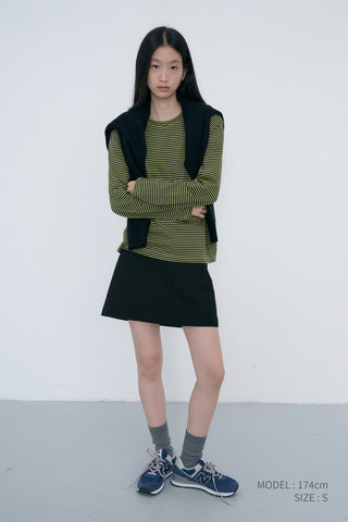 UNISEX MUTED STRIPED T-SHIRT OLIVE KHAKI