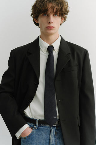 STRIPED TIE NAVY